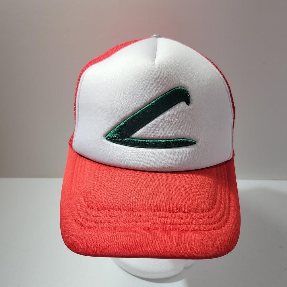 Pokemon Ash Ketchum Hat Cap Snap Back Red White Trucker Mesh Costume Anime Mens